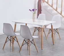 Bàn Ăn Cafe Mặt Nhựa Chân Gỗ