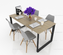 Bàn Họp Chân Sắt Lắp Ráp 