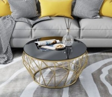 Bàn Trà Sofa Màu Đồng Mặt Kính Rẻ Đẹp 01