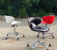 Ghế xoay trang điểm, nail, spa, phun xăm da Cá Sấu cao cấp có tựa