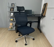 Ghế xoay lưới nhập khẩu có gối đầu chân thép mạ cao cấp TM830