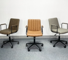 Ghế làm việc, học tập lưng da cao cấp chân sơn tĩnh điện cao cấp TM001