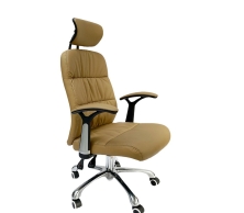 Ghế văn phòng ngả lưng nệm simili màu nâu TM9393