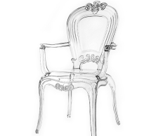 Ghế sự kiện trong suốt, ghế cafe, ghế trang điểm, ghế nhựa nhập khẩu phong cách Châu Âu TM263 có tay