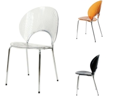 Ghế sò nhựa trong chân thép mạ