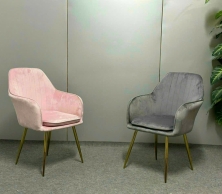 Ghế lara nệm nhung chân mạ vàng