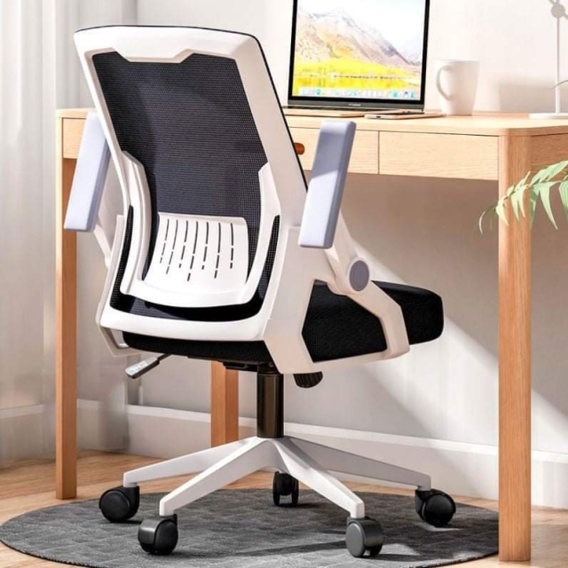 Ghế lưới nhập khẩu tay gạt thông minh TM306 (Khung trắng)