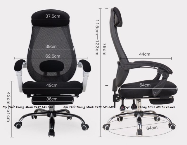 Ghế xoay văn phòng, gaming ngả nằm có gác chân TM205