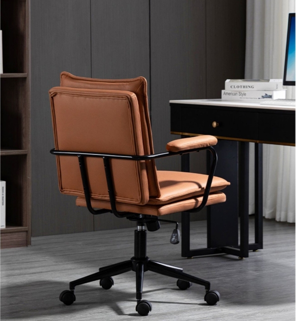 Ghế làm việc, học tập lưng vải công nghệ giả da chân sơn tĩnh điện cao cấp TM186