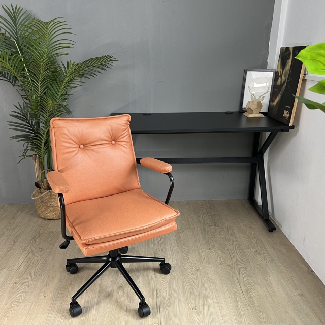 Ghế làm việc, học tập lưng vải công nghệ giả da chân sơn tĩnh điện cao cấp TM186