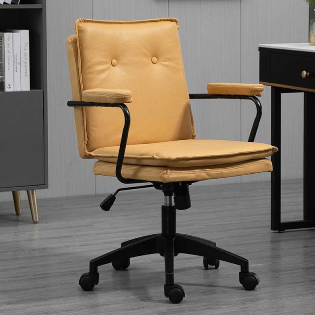 Ghế làm việc, học tập lưng vải công nghệ giả da chân sơn tĩnh điện cao cấp TM186