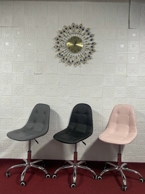 Ghế Xoay Văn Phòng Eames, Ghế Học Tập Làm Việc Nhiều Chức Năng, Chân Thép Lưng Nệm Bọc Da