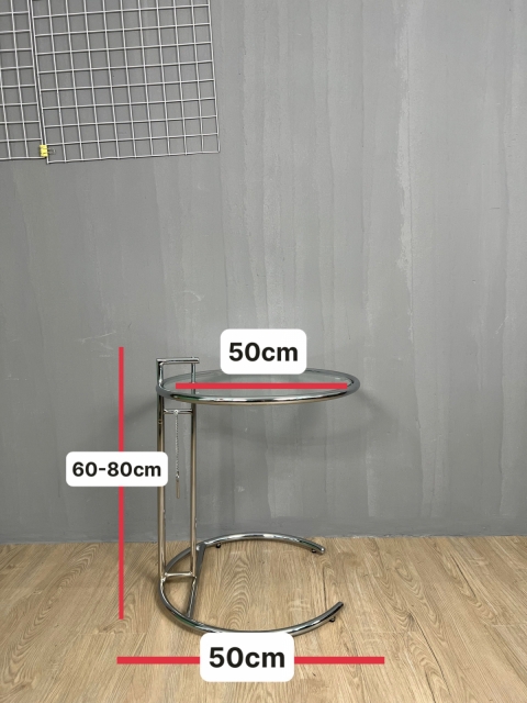 Bàn tròn decor trong suốt phong cách Hàn Quốc có điều chỉnh độ cao