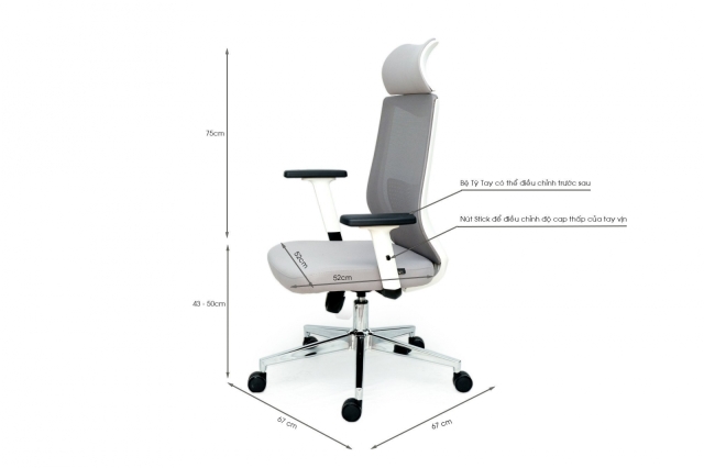 GHẾ VĂN PHÒNG CAO CẤP CÓ TỰA ĐẦU NGẢ LƯNG TM811