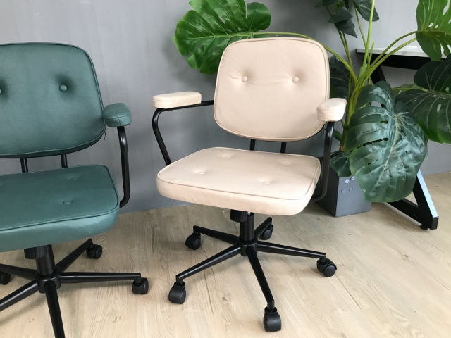 Ghế xoay tựa lưng đệm êm ái bọc vải da nano khung thép sơn tĩnh điện cao cấp TM188