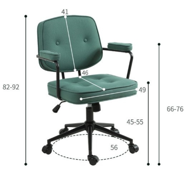 Ghế xoay tựa lưng đệm êm ái bọc vải da nano khung thép sơn tĩnh điện cao cấp TM188