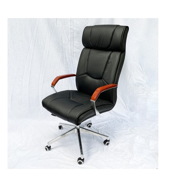 Ghế lãnh đạo nệm bọc da tay viền gỗ sang trọng TM858