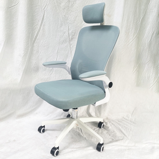 Ghế văn phòng có tựa đầu tay lật màu xanh TM8332