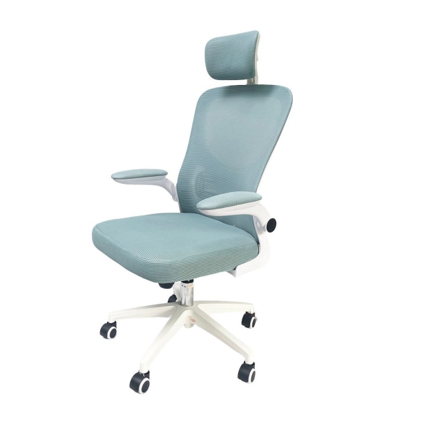 Ghế văn phòng có tựa đầu tay lật màu xanh TM8332