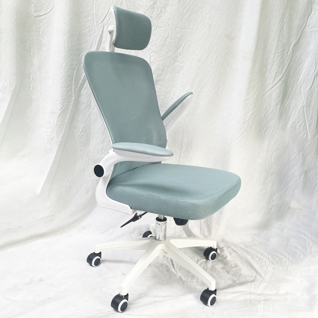 Ghế văn phòng có tựa đầu tay lật màu xanh TM8332