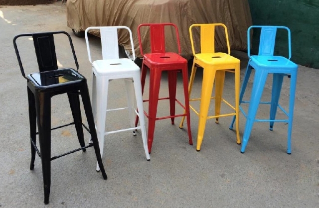 Ghế bar tolix cao có tựa lưng
