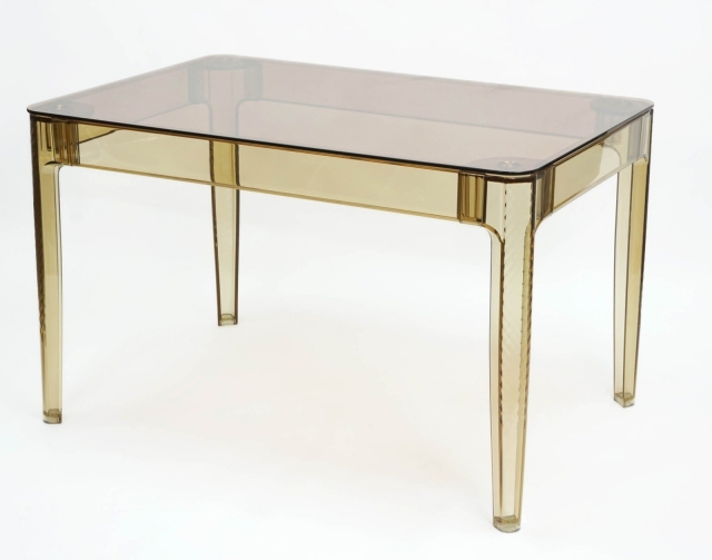 Bàn ăn mặt kính cường lực khung nhựa PC cao cấp GHOST TABLE