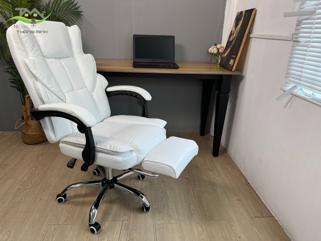 Ghế xoay da PU thiết kế công thái học nhiều màu sắc tích hợp sẵn massage có ngả lưng và gác chân TM916