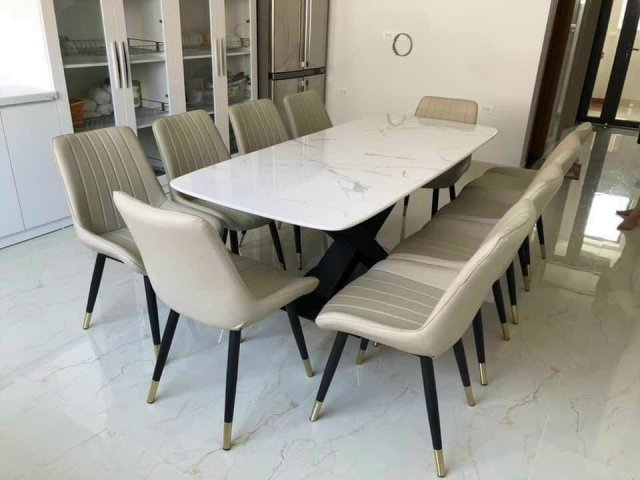 Ghế Ăn Loft Trám Sọc Bọc Da